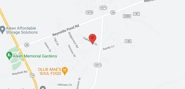 map of 135 Oakwood Drive, Aiken, SC 29801